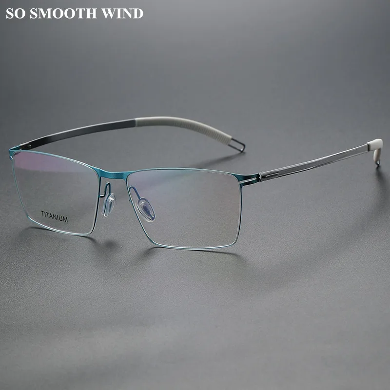 

Men Screwless Titanium Square Busniess Glasses Frame Ultralight Anti-slip Sport Myopia Spectacle Eyeglasses Optical Prescription