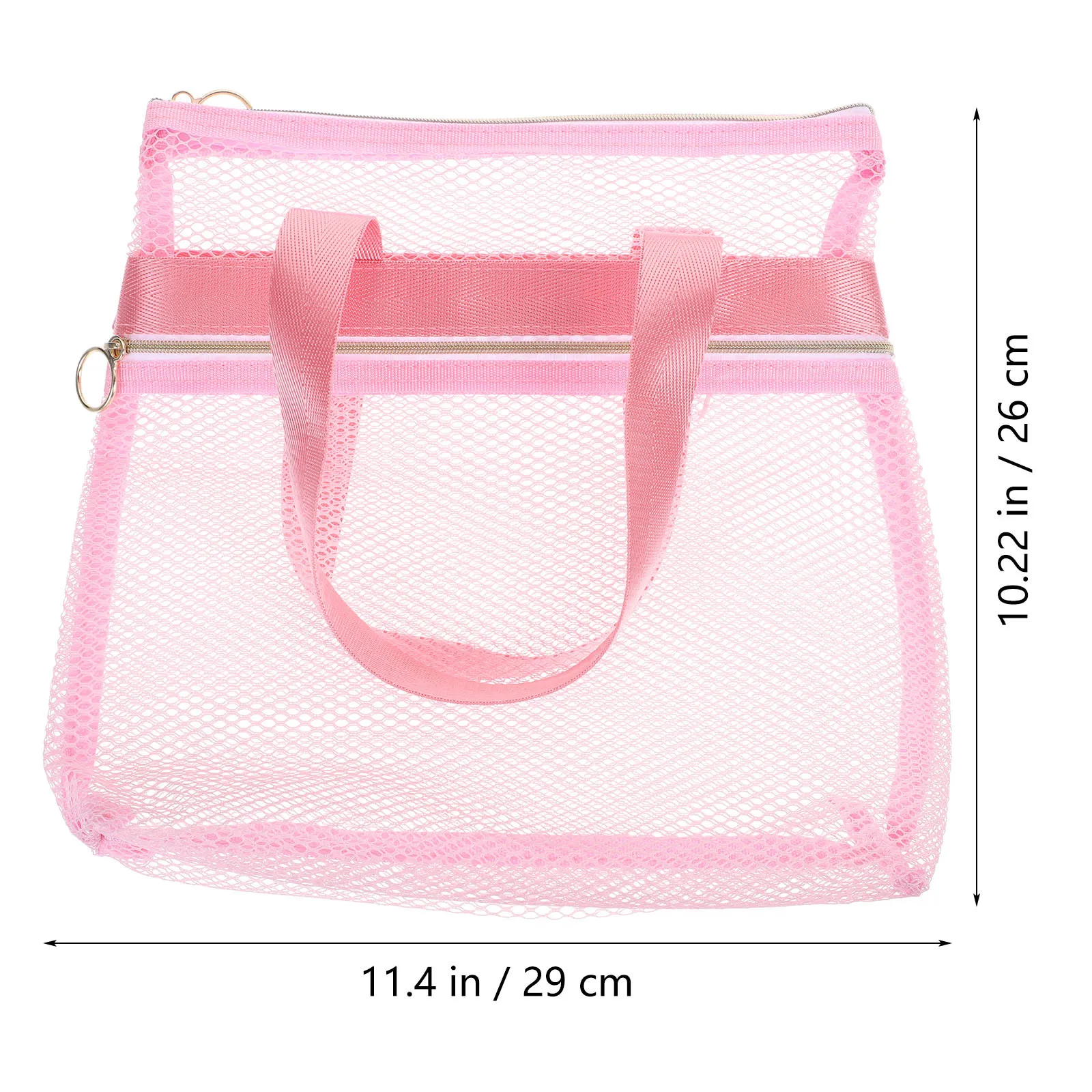 حقيبة أدوات الزينة الشبكية للسفر قابلة للتنفس، حقيبة شاطئ نايلون محمولة خفيفة الوزن ومتينة لصالة الألعاب الرياضية في الهواء الطلق والسباحة الشبكية على الشاطئ