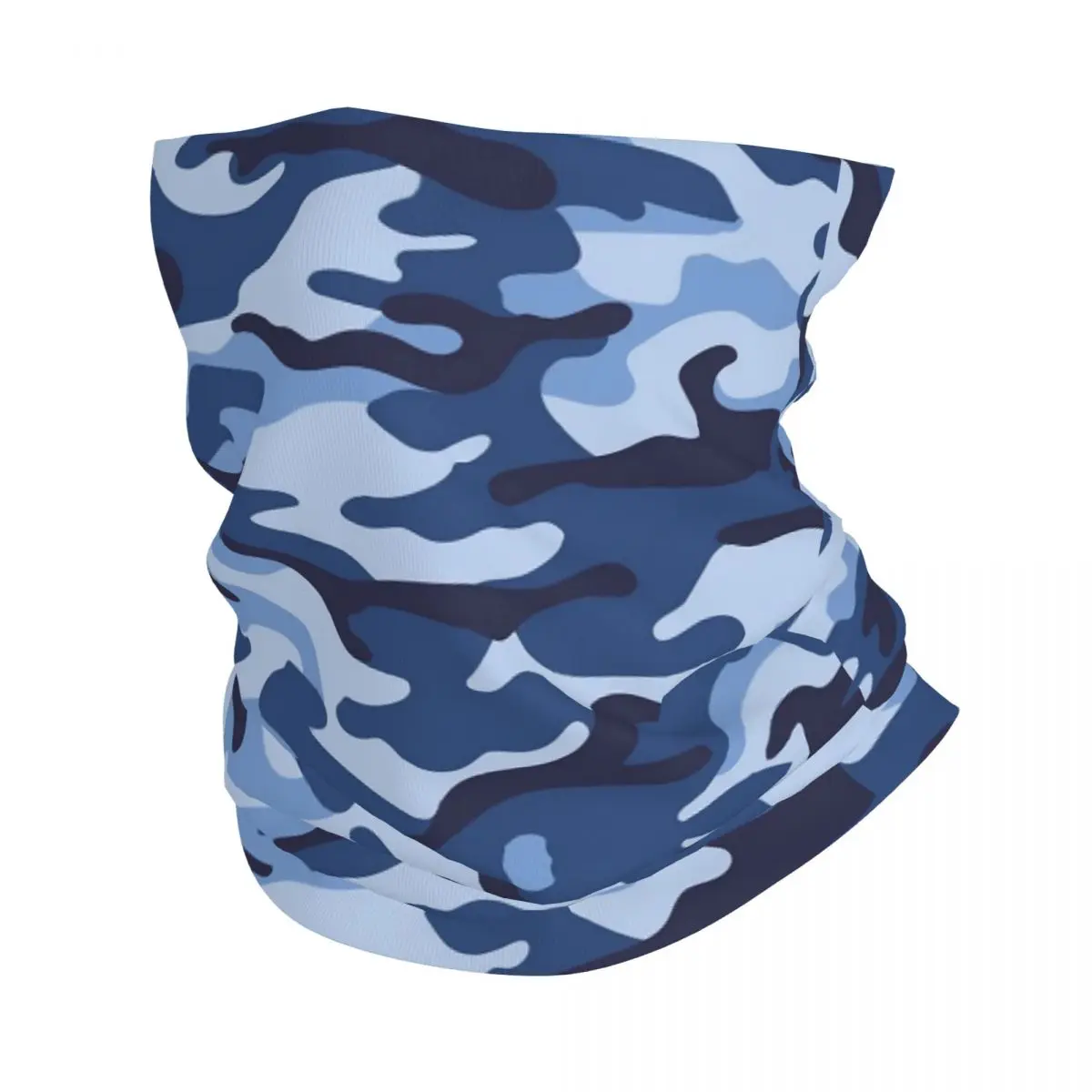 Blue Camo Bandana Neck Cover Printed Multicam Military Mask Scarf Multi-use Headband Fishing for Men Women Adult All Season