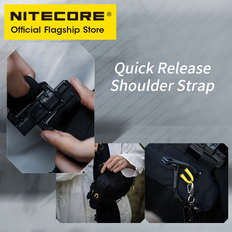 NITECORE SLB03 Commuter Sling Bag 500D Nylon Casual MultiPurpose Tactical Function Crossbody Bag Molle System Waist Bags Men