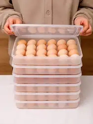 1pc 30 Grid Clear Egg Storage Box, Clear Egg Storage Box Dispenser Plastic Egg Holder For Refrigerator