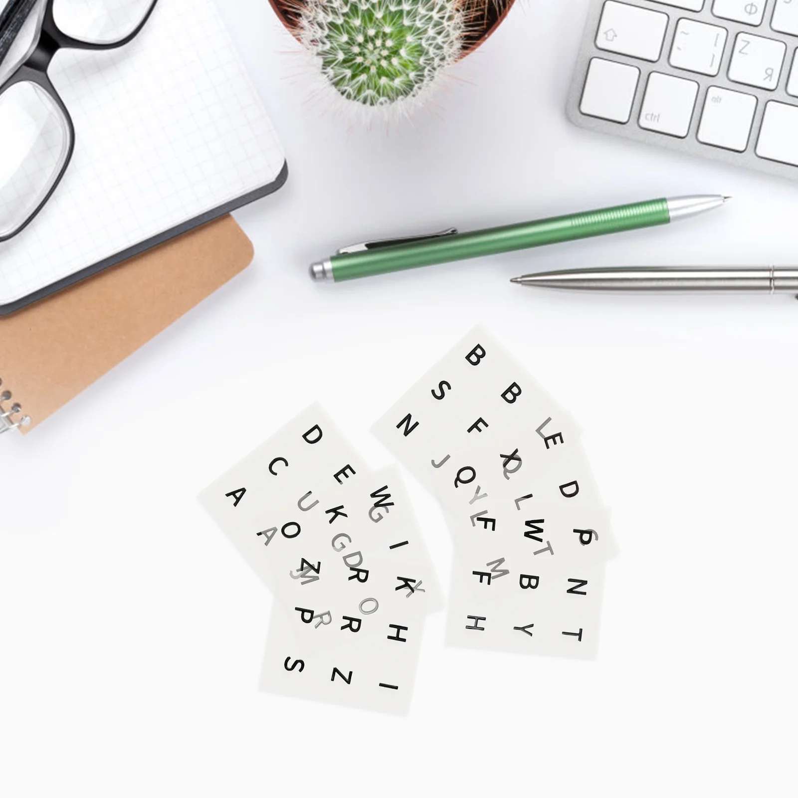 6 أوراق ملصقات سوداء كبيرة شارات أبجدية محدبة لتوصيل الألغاز رؤية معززة لكبار السن والمنخفض #1