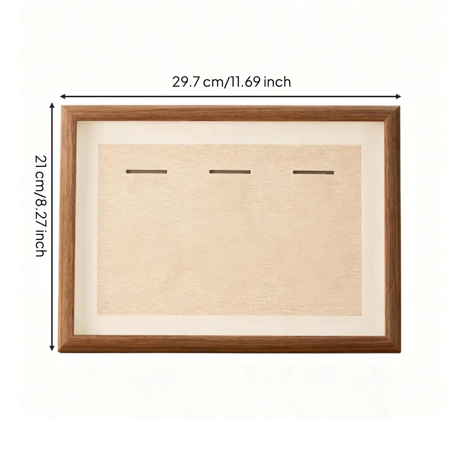 Three-Medal Frame Rectangular Tabletop Medal Solid Frame Wood