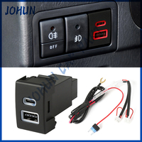 12/24V Car Charger Socket QC3.0 Dual USB PD Type C Charging Outlet Power Adapter Phone For Suzuki Jimny 2007-15 Wagonr WagonrX5