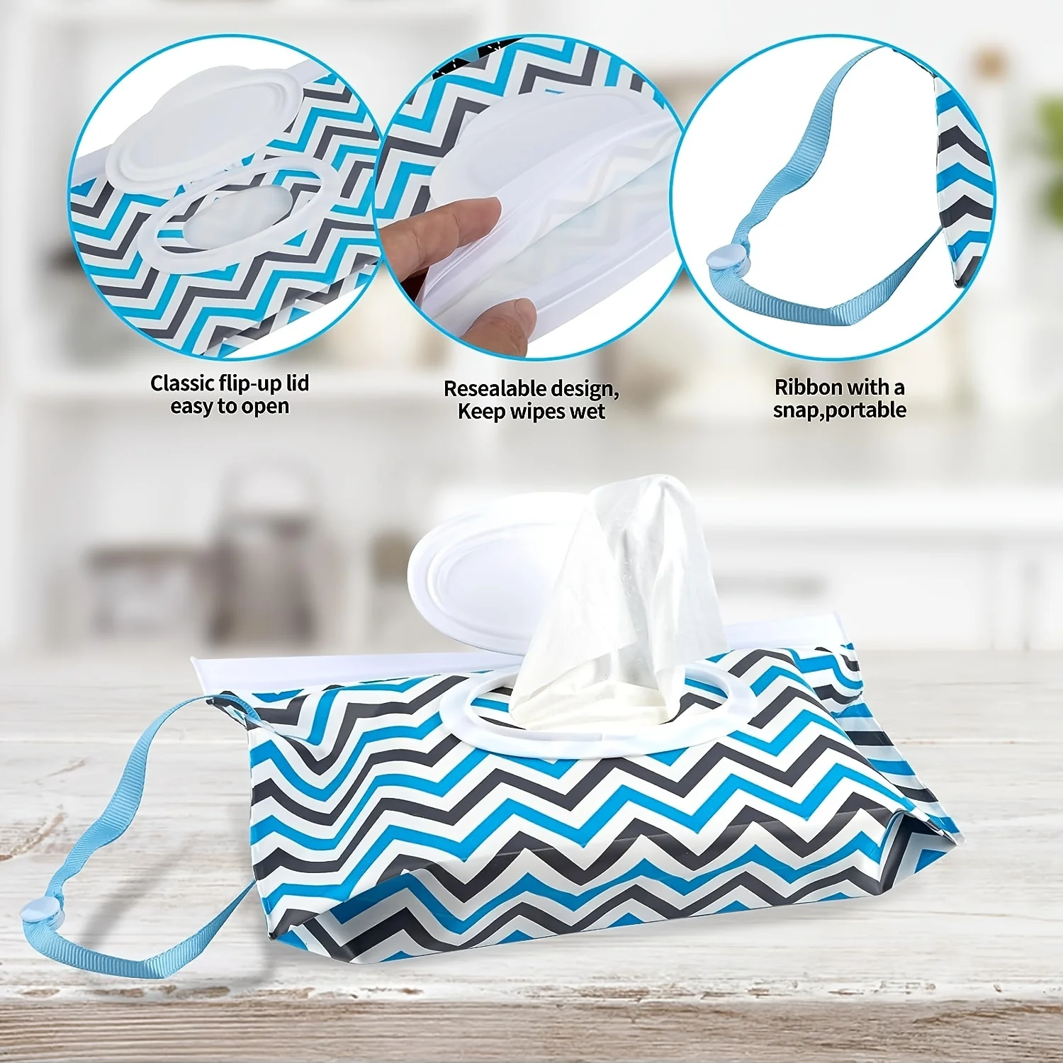 2 Pack Portable Refillable Baby Wipe Dispenser - Reusable Travel Wet Wipe Pouch for Easy Diaper Changes On-the-Go!