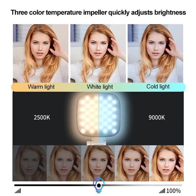 

AT93-Pocket LED Selfie Light Video Shooting Ring Light Clip Round Ring Lamp Photography LED Fill Light Phone Accessories