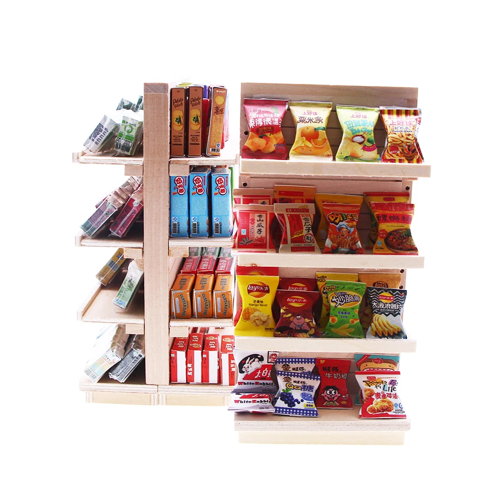 2/5PcsDollhouse Simulation Paper Snack Bag Snack Box Miniature Snack Play OB11 Convenience Store Scene Decoration Layout Model