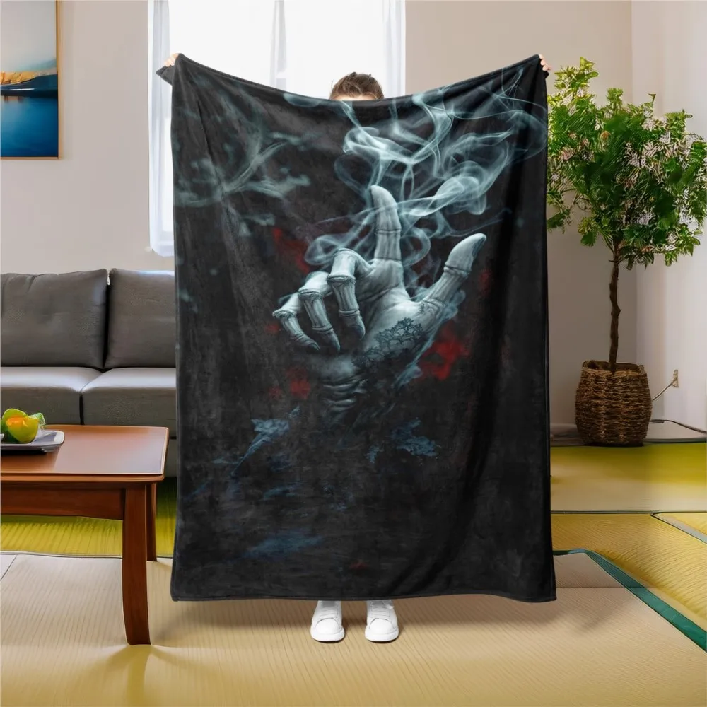 1PC Halloween Throw Blanket Gothic Theme Skeleton horrible arts Thin Blanket Gifts for Couch Bed Car Home Camping all season use