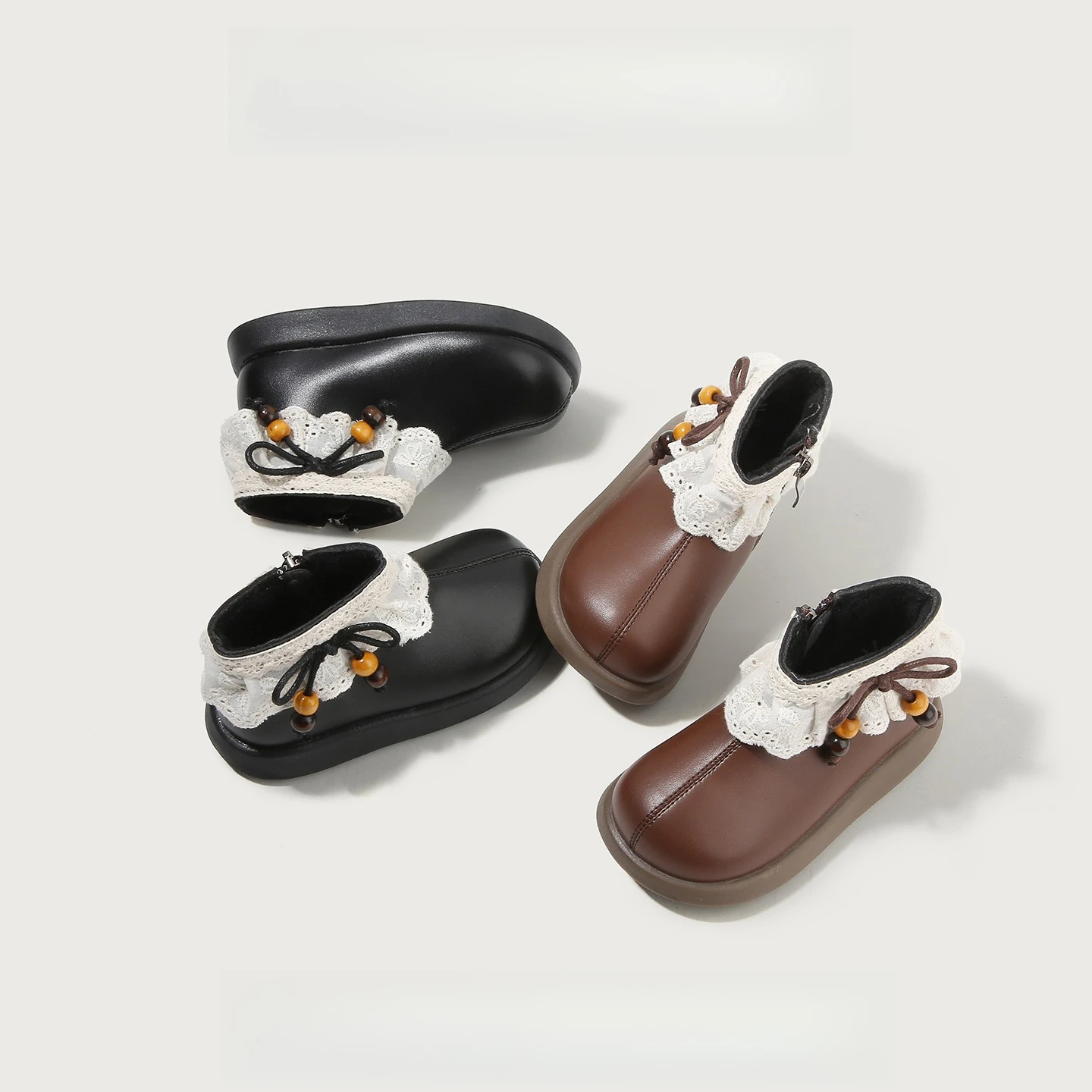 

Уютные плюшевые кожаные сапоги для маленьких девочек с кружевным бантом, новинка 2023 года, зимние сапоги для рождественской вечеринки, нескользящие элегантные ботинки для детей от 1 до 3 лет