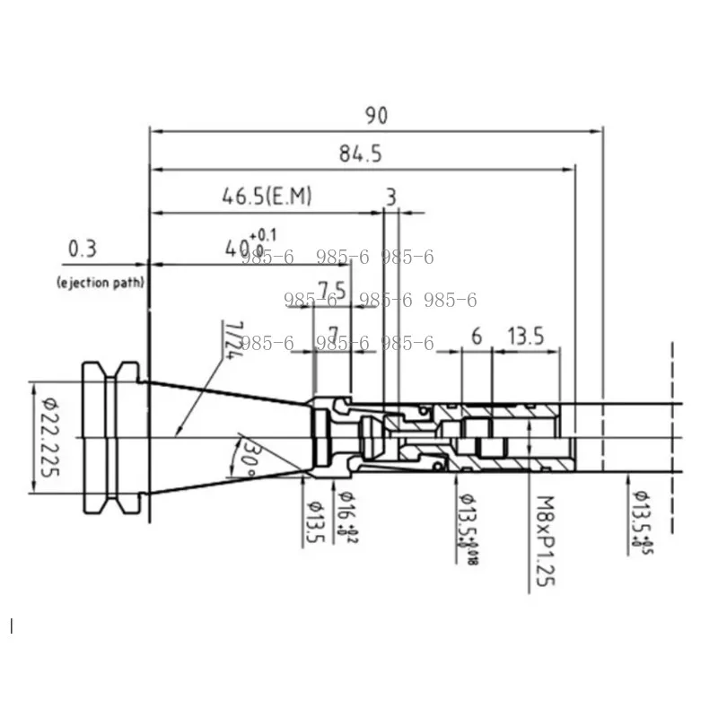 4 Petal Pull Claw Inner Screw, ISO20 ISO25 Clamp for Milling Spindle