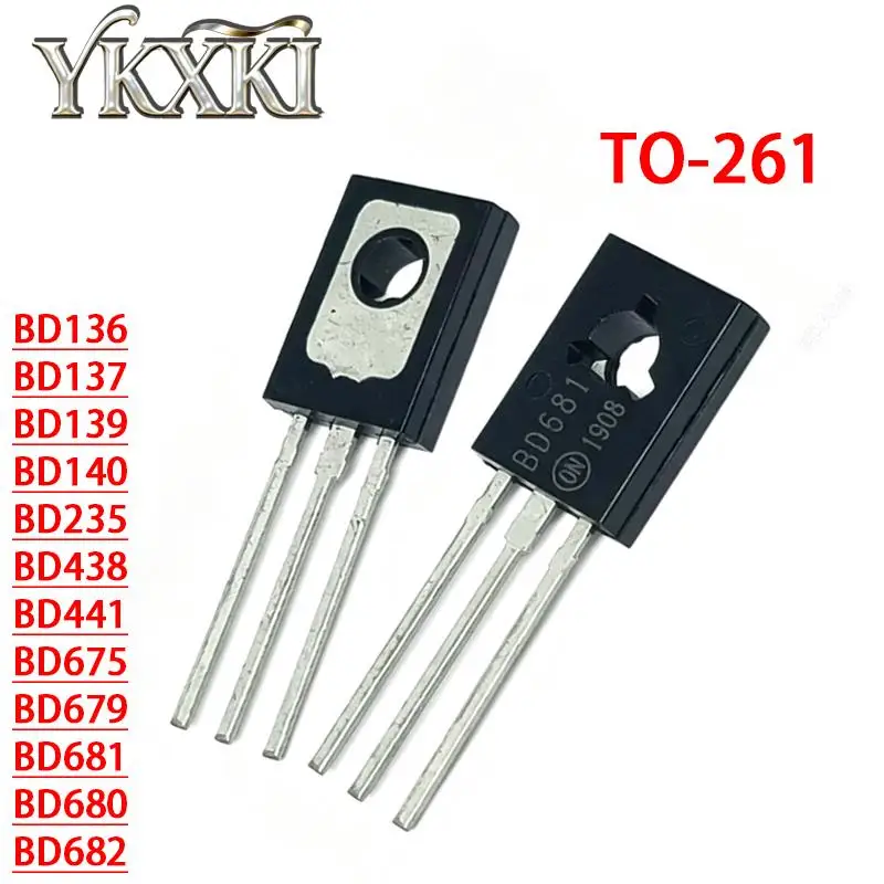 10-50PCS Transistor BD136 BD137 BD139 BD140 BD235 BD438 BD441 BD675 BD679 BD681 BD680 BD682 TO-261 Audio power transistor