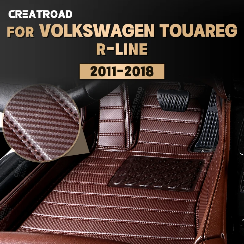 

Carbon Fibre Floor Mats For VW Volkswagen Touareg R-Line 2011-2018 12 13 14 15 16 17 Foot Carpet Auto Interior Accessories