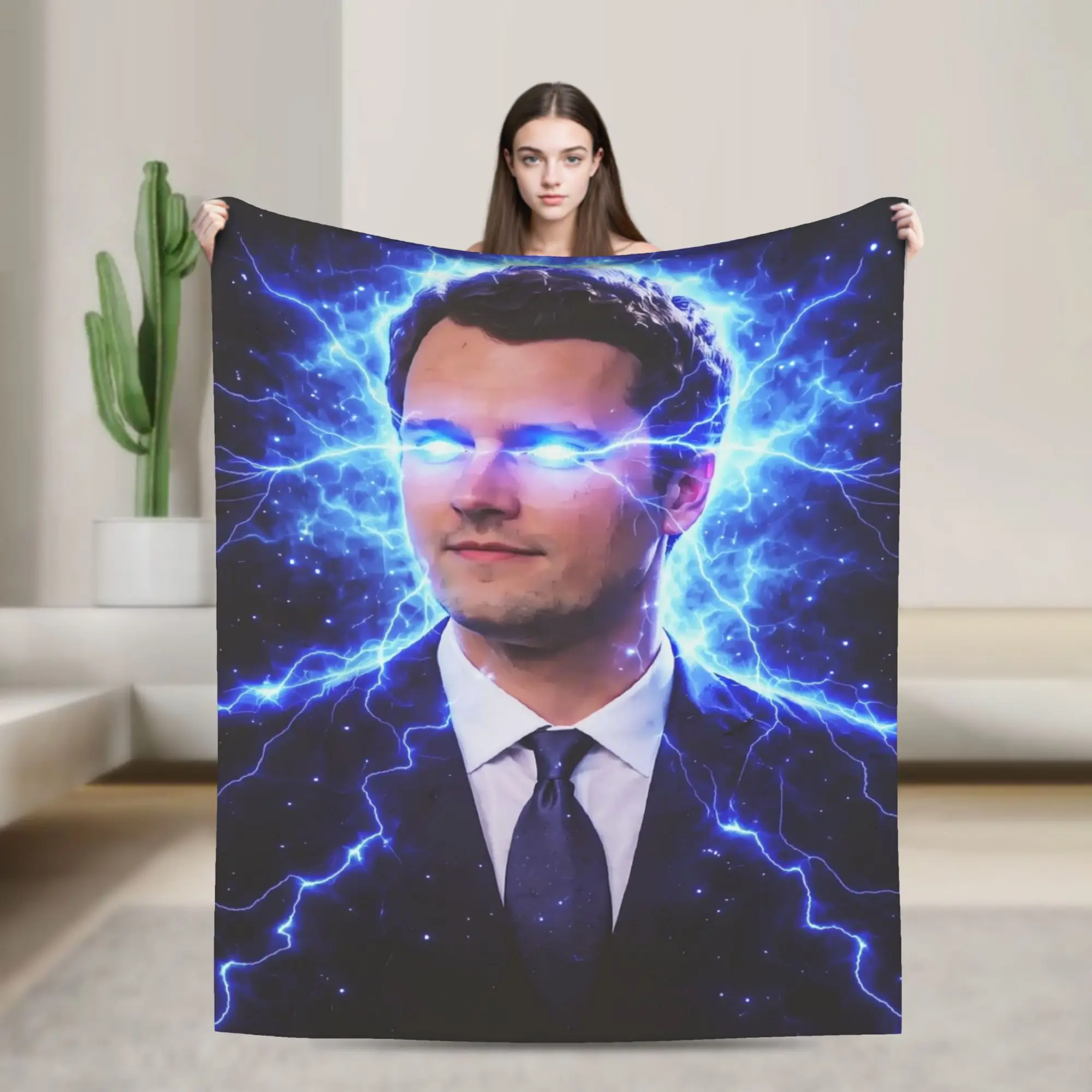 I Love Charlie Kirk Meme Plush Blanket Children Flannel Throw Blanket For Couch Bed Super Soft Custom Bedspread Birthday Gift
