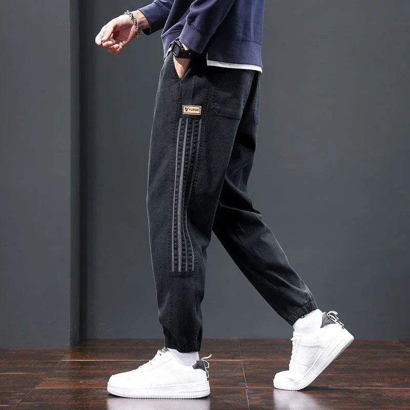 

Cargo Pants for Men Summer Joggers Trousers Man Slim Grey Stacked Casual with Free Shipping New in Long Spandex Big Size Street