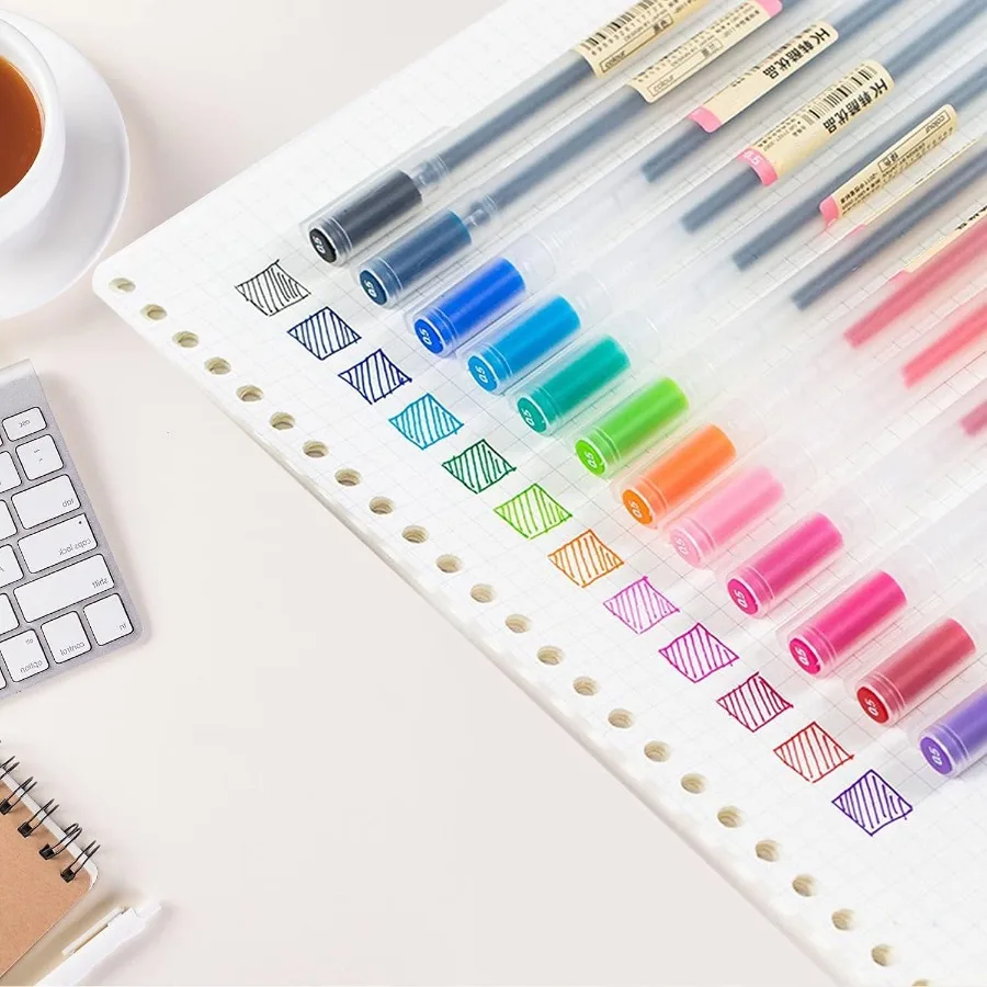 أقلام جل 12 كولو بول نقطة دقيقة 0.5 مللي متر حبر تدوين أقلام للمكتب الياباني الكوري لوازم مكتبية مدرسية متنوعة 12C