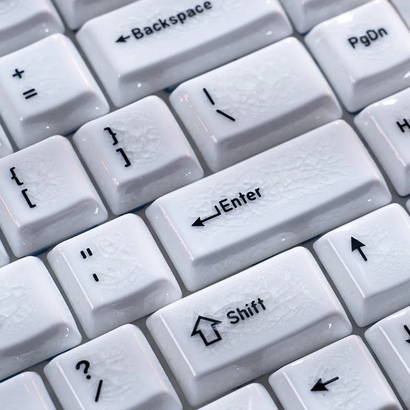 Minimalist Theme Keycaps Set Customization Ceramics Material Low Profile Keyboard Cap for Mechanical Keyboard Accessories Gift