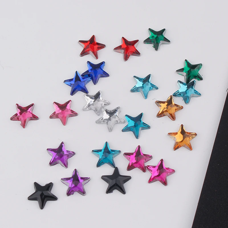 20pcs 8mm Drill Rhinestone Non-porous Acrylic Five-pointed Star Nail Jewelry Diy Clothing Accessories Handmade Materials