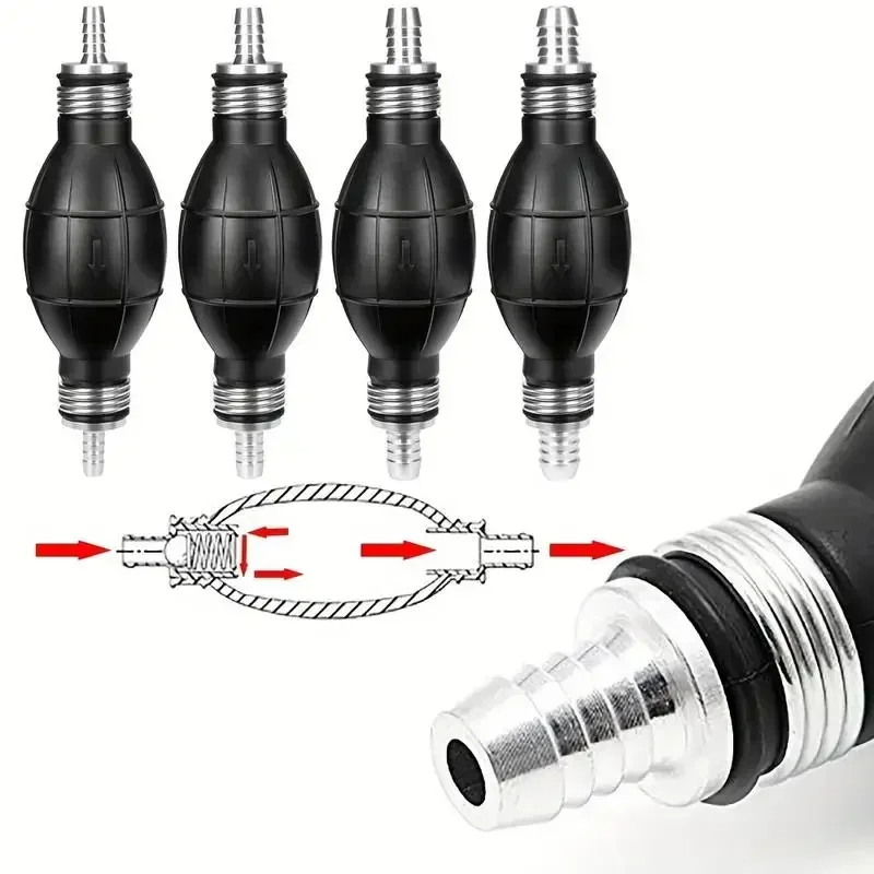 8mm Manual Fuel Pump Pipeline Rubber Aluminum Manual Fuel Primer Bulb Diesel  Delivery Pump Automobile Ship