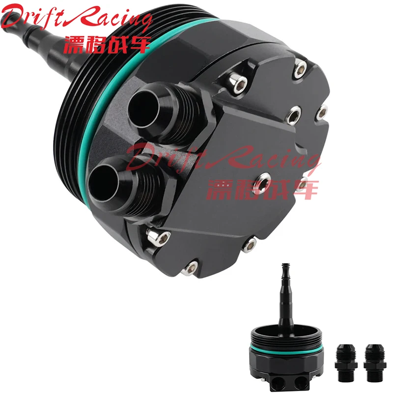 1set Engine Oil Filter Cap With Oil Cooler Fittings for BMW M52 M54 E36 E46 E39E53 E83  Aluminum adapter oil cooling cover