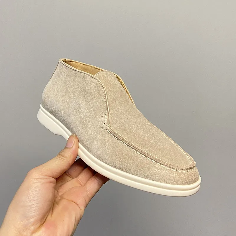 Hoge Schoenen Lichtgewicht Suède Heren Casual Schoenen Luie Schoenen Ademende Slip-On Heren Rijschoenen Comfortabele Loafers Mocassins