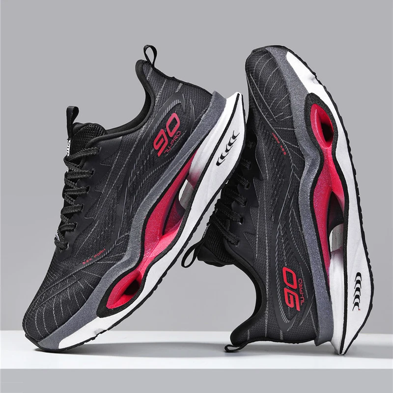 Herren-Freizeitsportschuhe, trendige, dämpfende Laufschuhe mit dicker Sohle, atmungsaktive, leichte Sportschuhe aus Mesh-Material, Laufschuhe mit hoher Dämpfung und weicher Sohle, rutschfest und abriebfest, für Jugendliche und Studenten. – Detail 10