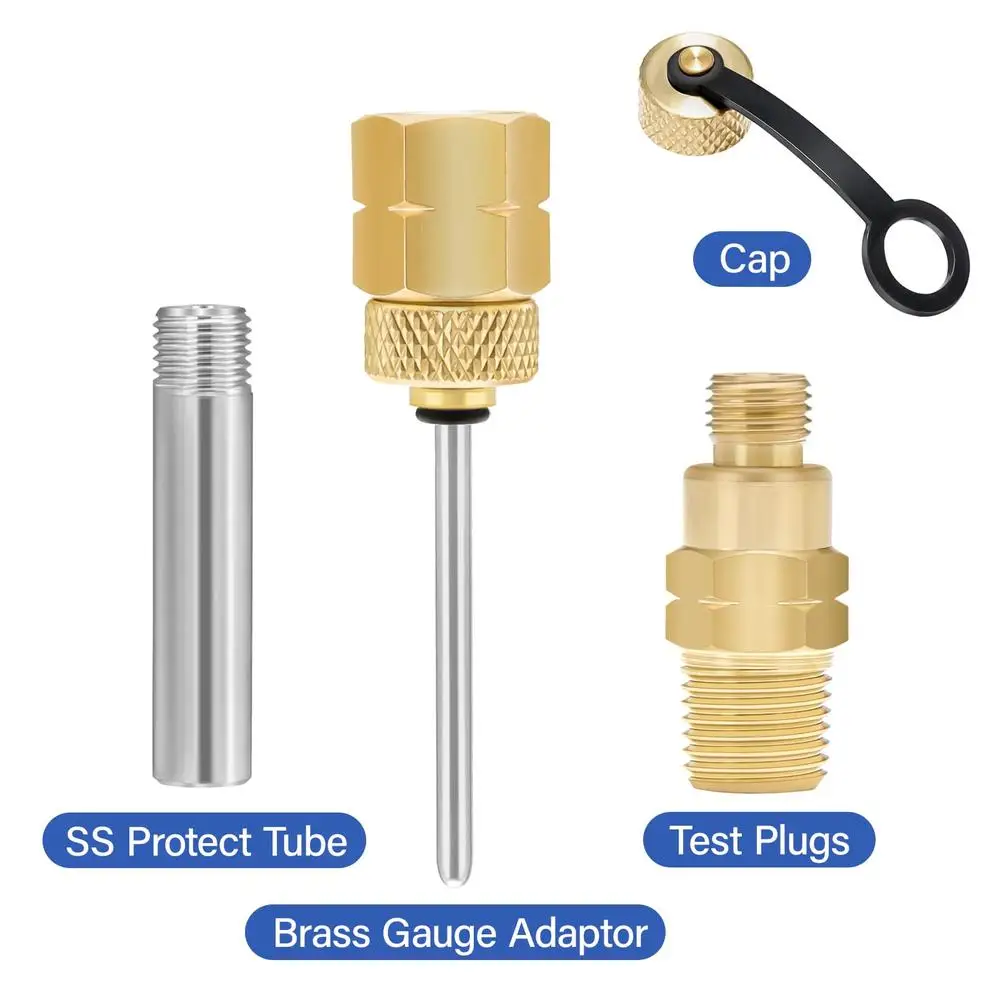 圧力および温度テストキット 0 ～ 100 Psi/Ft H2O/kPa/メートル H2O 温度計セット 冷水/温水システム 空気圧 ナチュラル