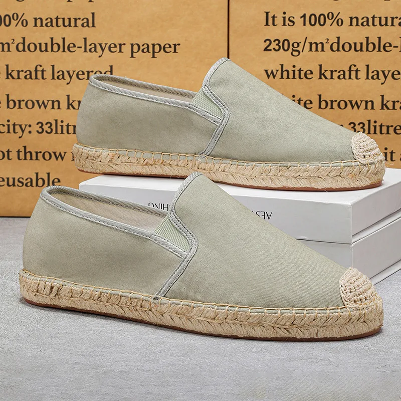 

Новые летние мужские лоферы, большой размер 46, старая пекинская тканевая обувь на плоской подошве, мужская повседневная обувь, обувь для шитья Mele Fisherman, zapatos hombre