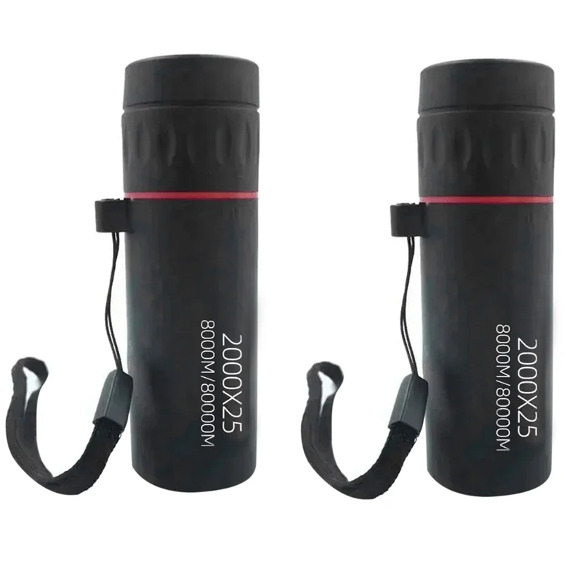 B48B-Mini Portable HD 2000X25 Monocular Telescope Mobile Phone For Holder 2Pcs For Camping Birdwatching