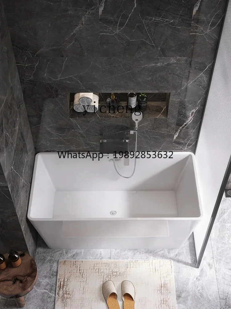 Small Apartment Bathtub Household Adult Square Japanese Deep Bubble Integrated Independent Bathtub