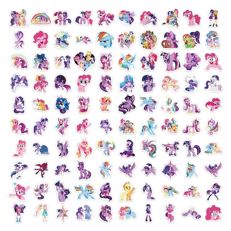 100pcs Cartoon My Little Ponys Twilight Sparkle Pattern Stickers Anime Merchandise Cute Decorations Small Gifts - view 5