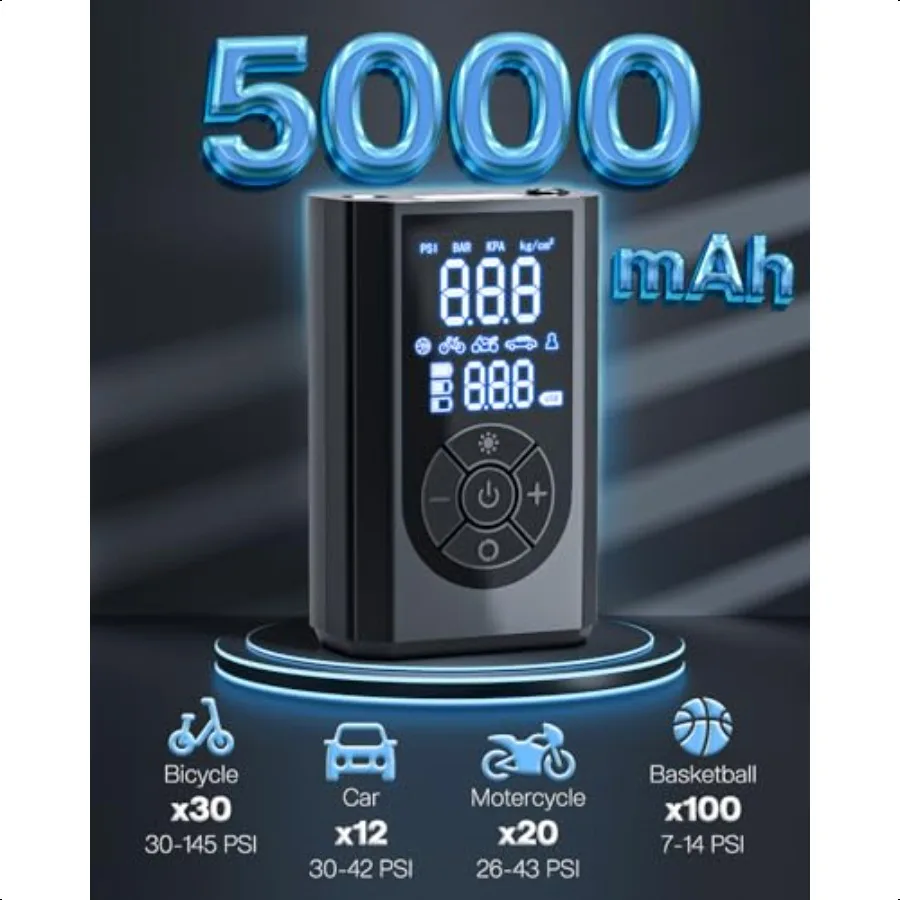 Kit de réparation de pneus avec compresseur d'air Portable, 58 pièces, avec cordl, Iator, 150 PSI, pour voiture, moto, tracteur, camion Ba