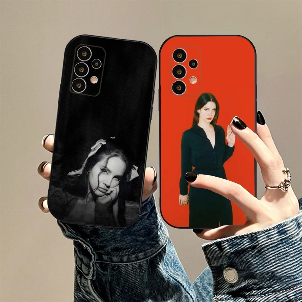 L-Lana Del Rey Singer Phone Case For Samsung S24,23,23,22,30,21,10,9,Note20 Ultra,Lite,Ultra,5G,Plus,FE,Black Soft Case