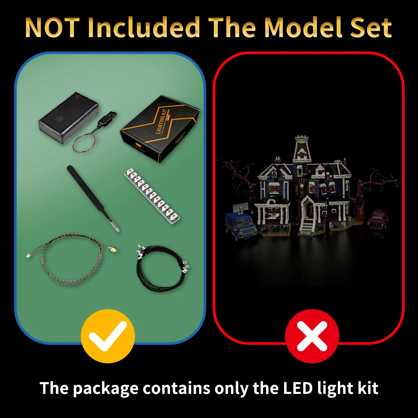 BRIXSPARK LED Light Kit for 11370, DIY Light Set For Stranger Things The Creel House MOC Building Blocks, Bricks Not Included