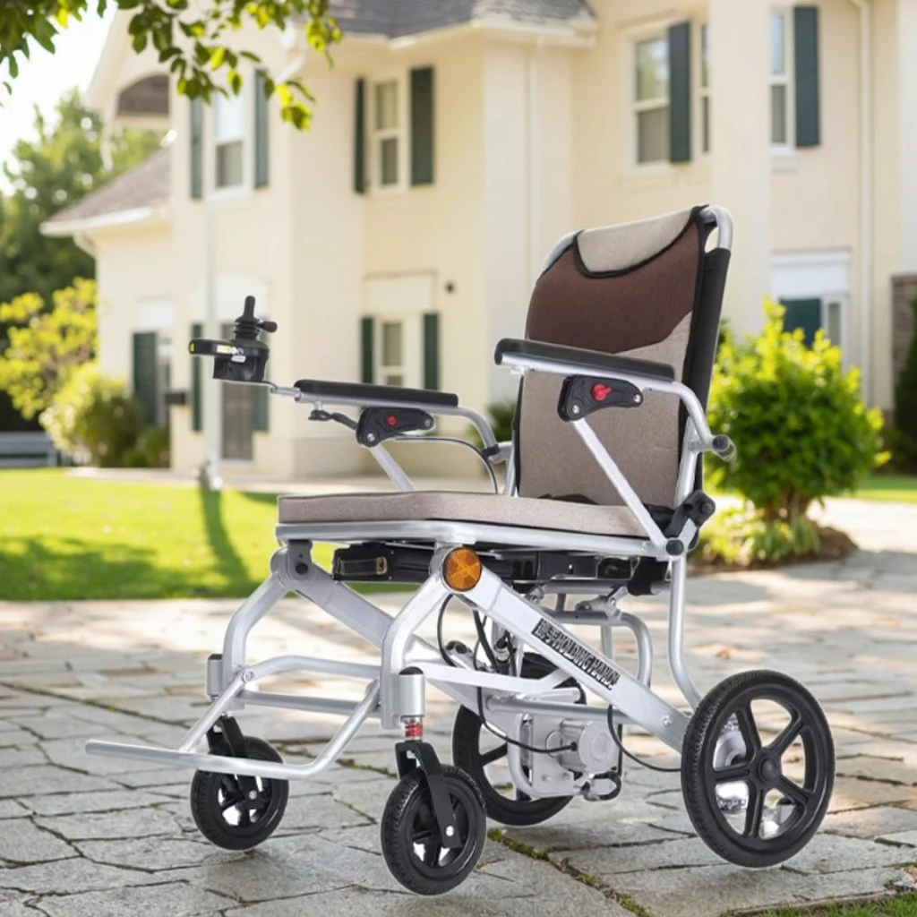 Electromagnetic Brake Aluminum Frame Motorized Disabled stroller Fast Fold Portable Electric Stroller for the Disabled