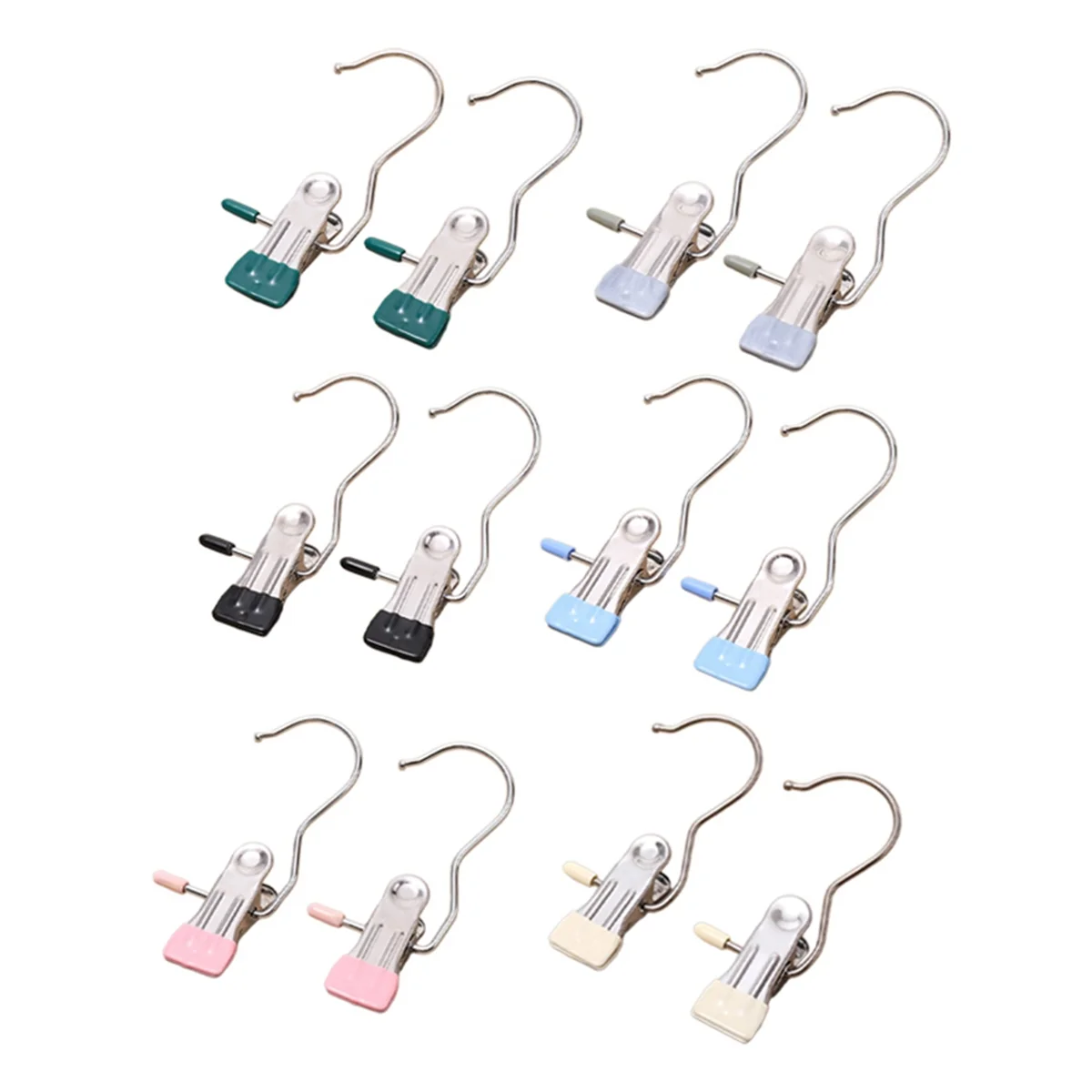 12 Pcs Laundry Hanging Hooks Clips, Travel Heavy Duty Clothes Clips, for Laundry, Closet, Socks, Clothes Drying