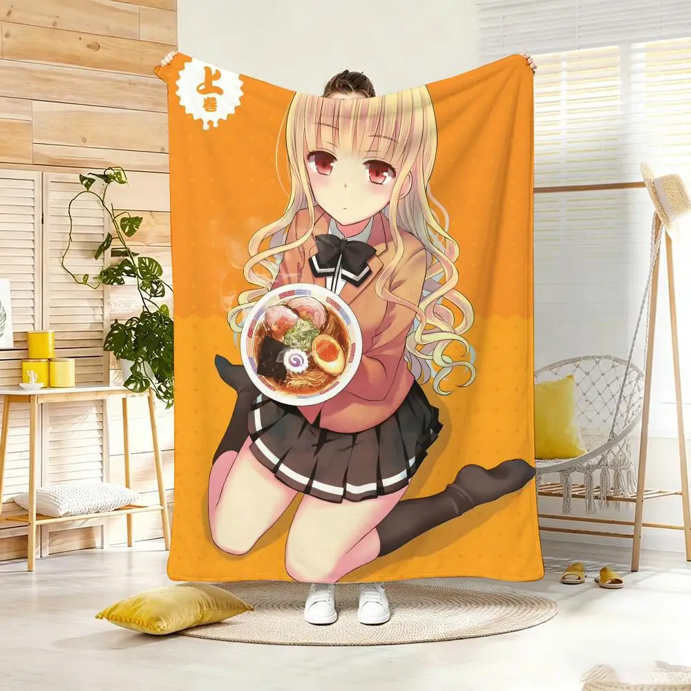 ANIME R-Ramen Koizumi Throw Lightweight 240g Flannel Blanket Soft Skin-friendly for Summer Cooling