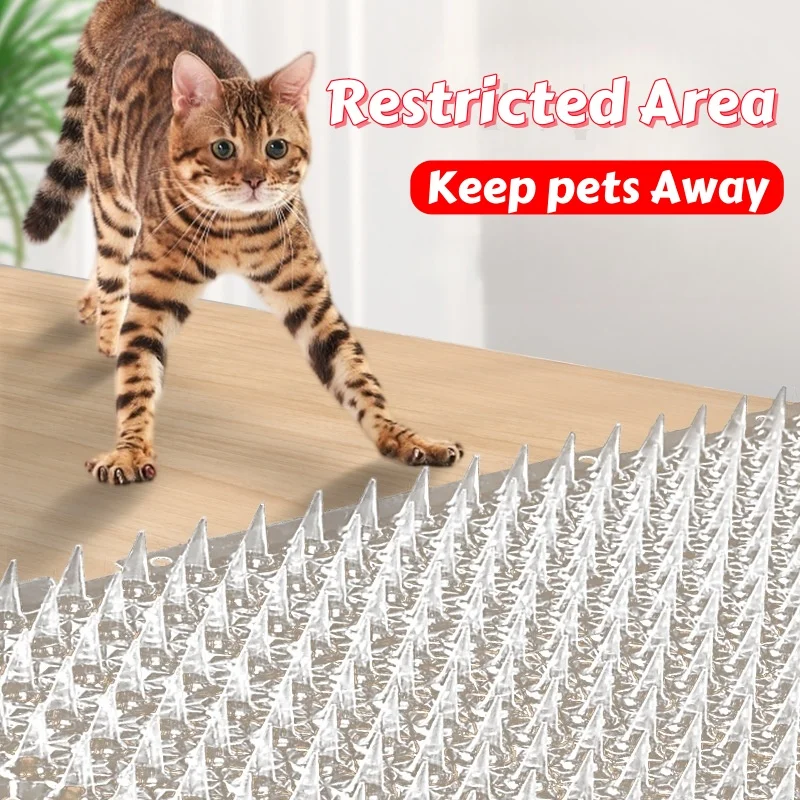 With Prickle Strips Spikes Straps Keep Cat Dog Away Digging Climbing Pet Supply Pad Anti-Cat Dog Mat Protect Plant