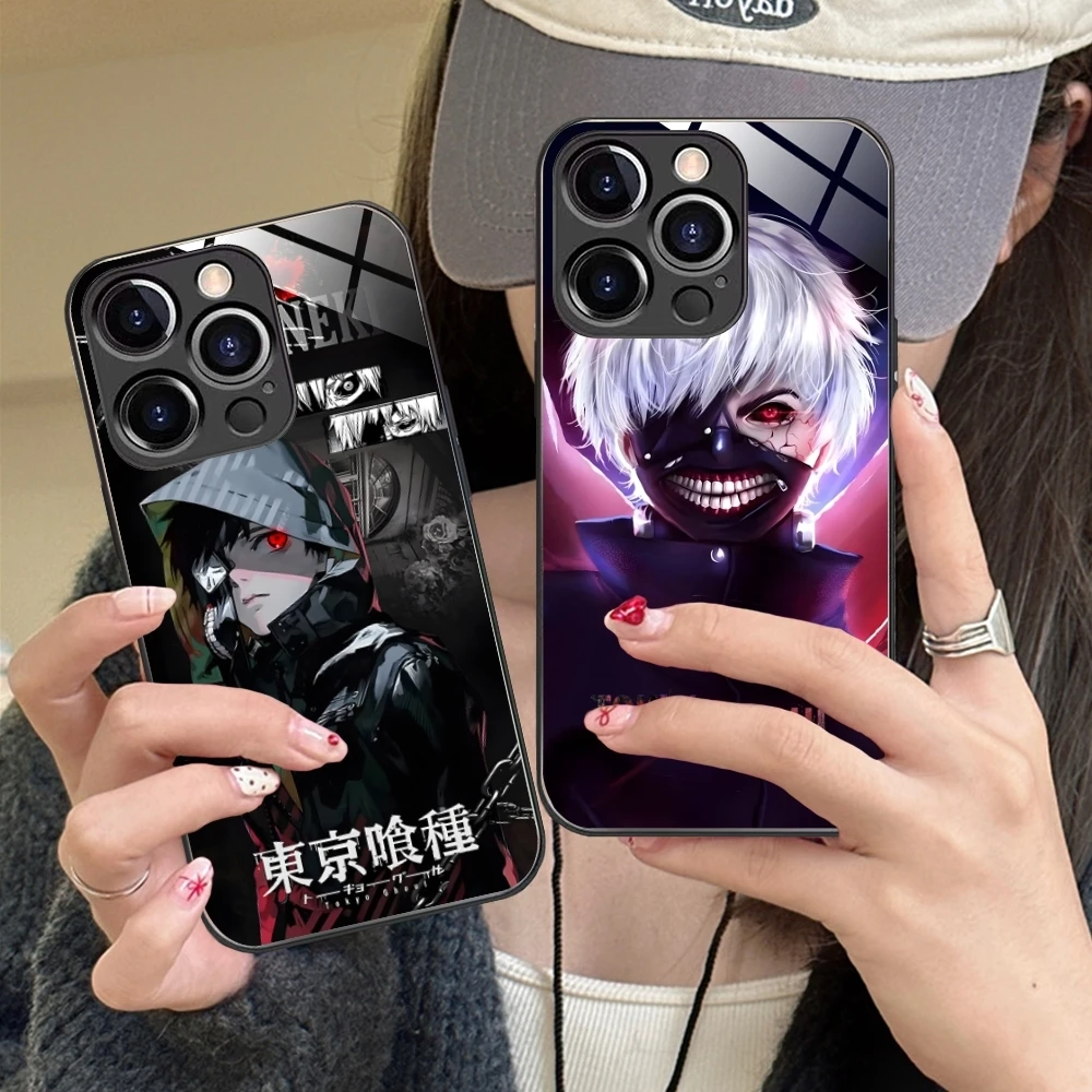 Tokyo Ghoul Ken Mobile Cell Phone Case for iPhone 15 14 13 12 11 X XR XS 8 Pro Max Plus Mini PC Glass Phone Cover Shell