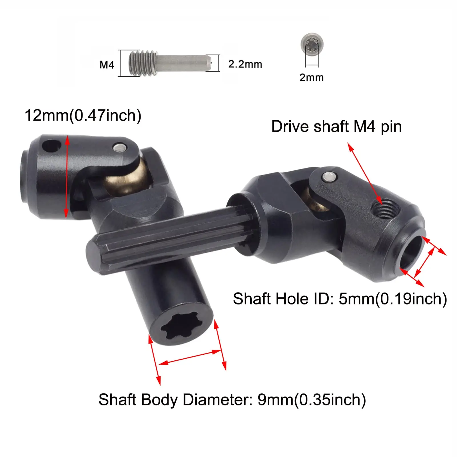 1pcs/lot Steel Drive Shaft Black 60mm to175mm for 1/10 RC Crawler Traxxas TRX6 Axial SCX10 Wraith Capra D90 TF2 Redcat GEN8