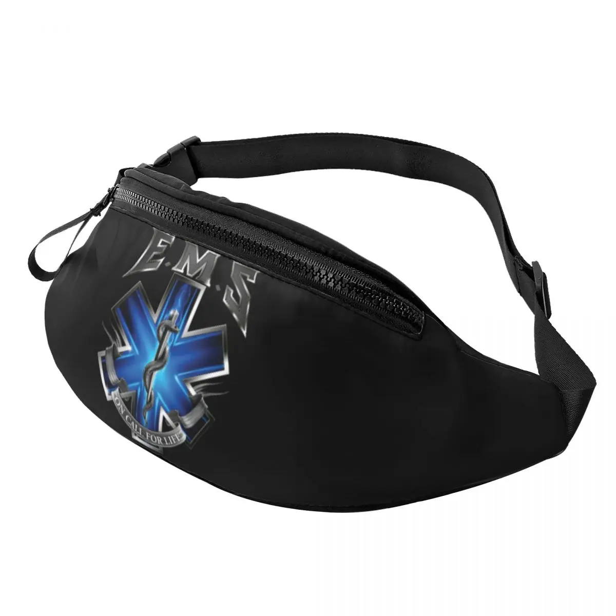 Custom Casual Ems Fanny Pack para homens e mulheres, EMT Paramedic Medical Bag, bolsa de cintura crossbody para caminhadas, bolsa de dinheiro para telefone, Star of Life