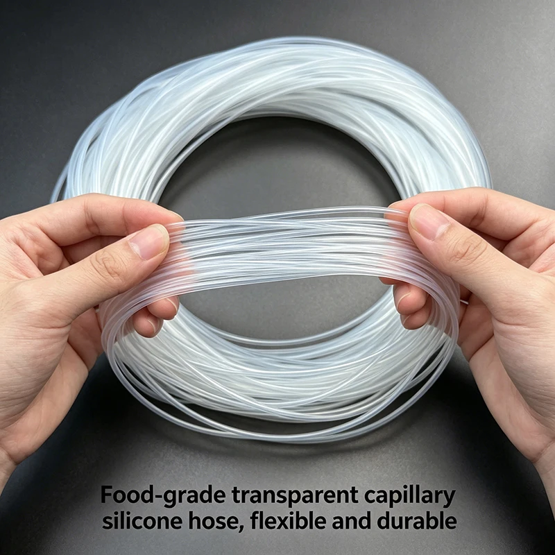 Clear Food Grade Silicone Capillary Hose ID 0.3-4mm High Elastic Bendable Nontoxic Tubing for Water Purifier Aquarium System