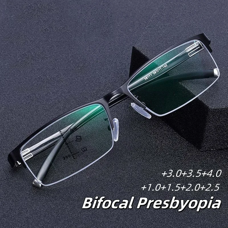 

Vintage Unisex Bifocal Reading Glasses New Anti Blue Presbyopic Glasses for The Elderly Fashionable Business Presbyopic Eyewear