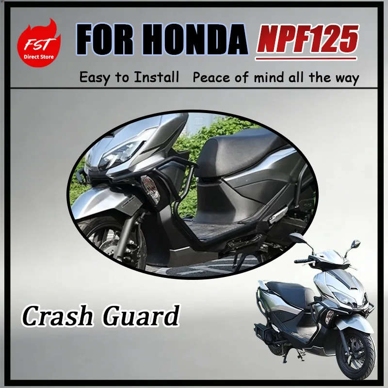 For Honda NPF125 Crash Protection Modification Kit Full-Surround Front Rear Crash Bars& Exhaust Protection Bar for Enhanced Bike