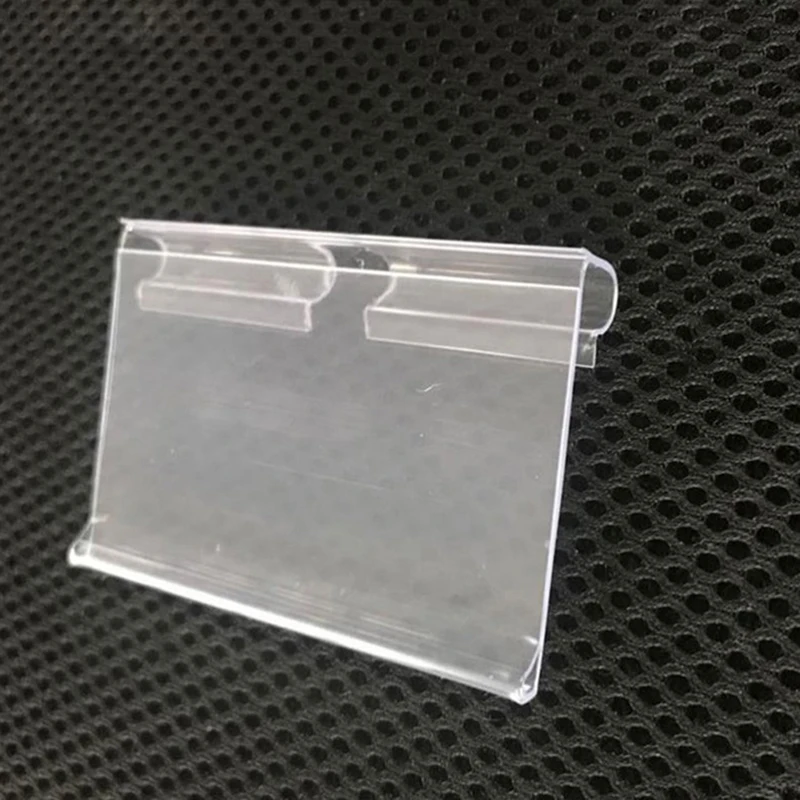 10PCS Clear Plastic Sign Label Holder Wire Shelf Label Merchandise Sign Display Holder Stand Supermarket Shelf Card Rack