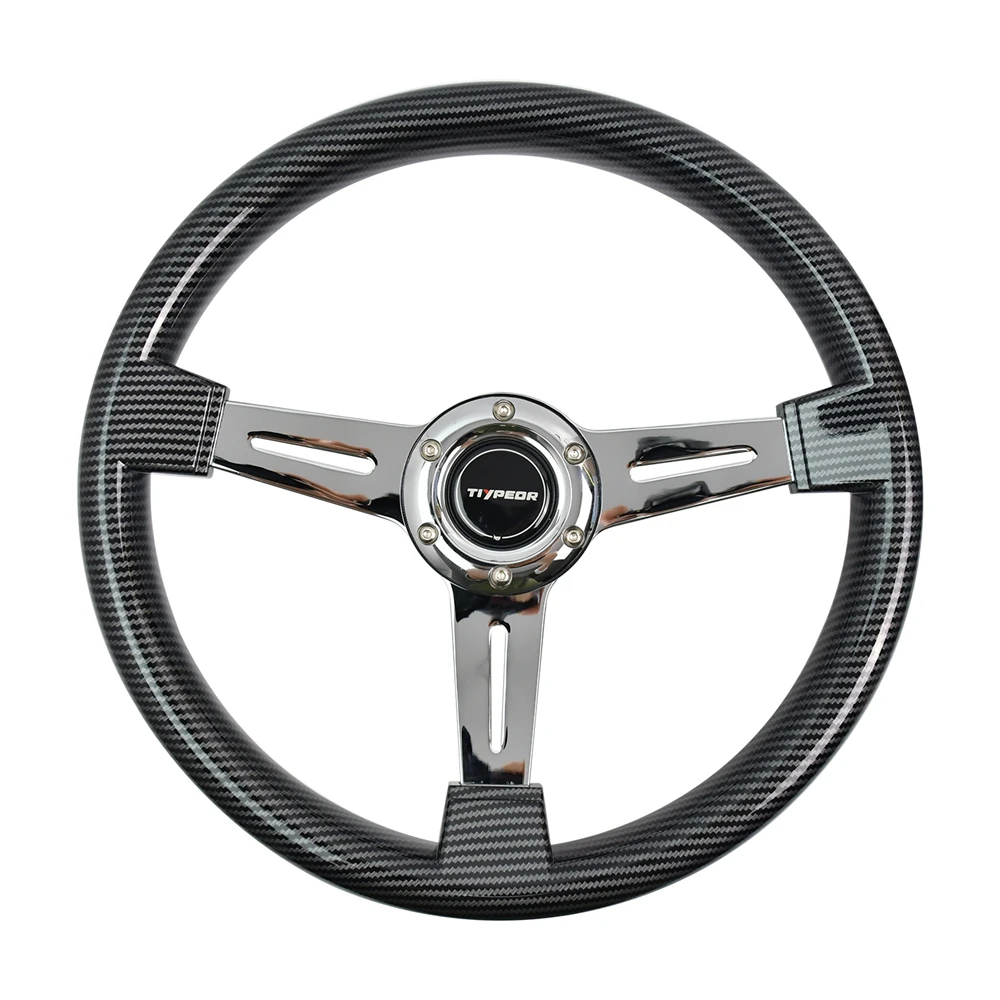 

TIYPEOR 340MM 3 Spokes Quick ABS Release Racing Steering Wheel Anti-Slip 5MM Bracket Premium Racing Steering Wheel