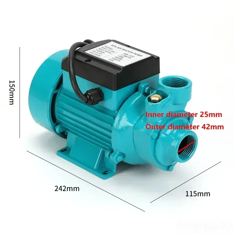 QB60 12V/24V/48V DC Water Pump - High-Lift & Large Flow, Self-Priming (Brushed Motor, Solar/Battery Powered)