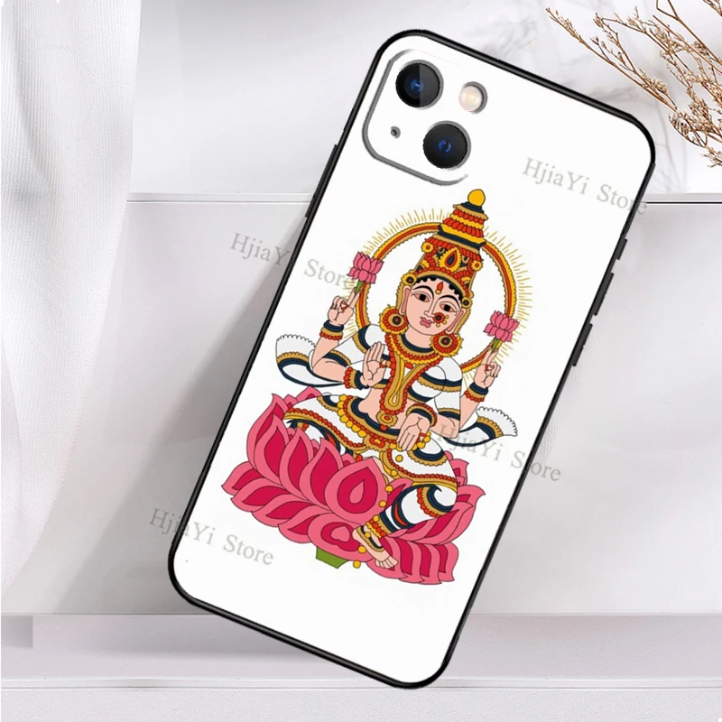 Lakshmi Hindu Goddess Soft Cover For iPhone 11 14 12 Pro X XS XR 7 8 Plus SE 2020 13 Pro Max Shockproof Phone Case