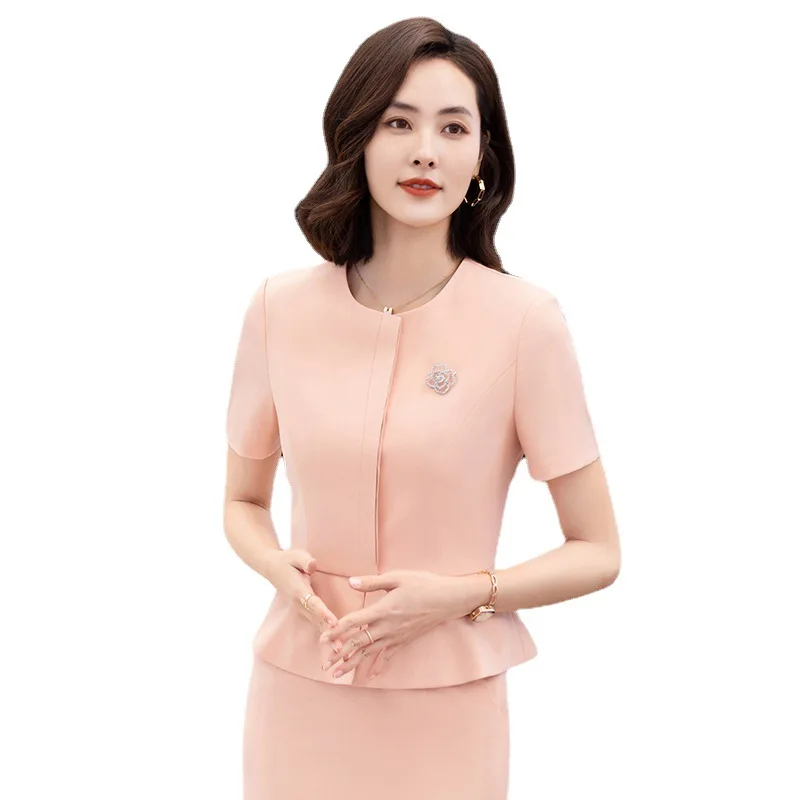 

Business Women's Clothing Fashion Temperament Summer Short Suit Hotel Reception Jewelry Shop Building Sales Department Workwear