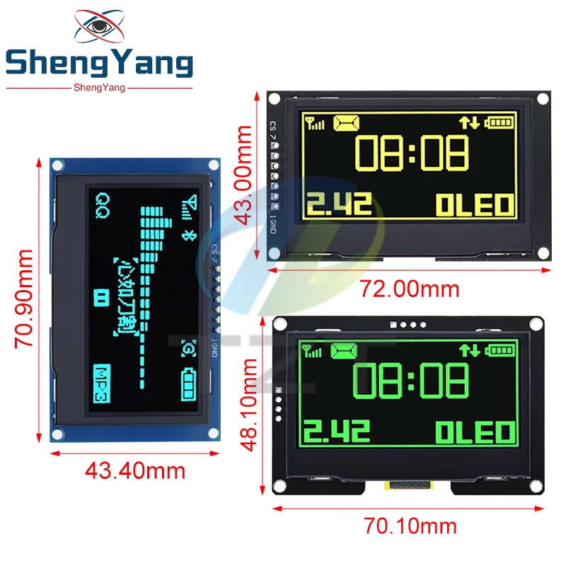 Imagem -03 - Módulo de Exibição Lcd Tzt Oled Interface Serial para Arduino Uno r3 C51 Ssd1309 12864 Pinos Spi Iic I2c 24 242 128x64