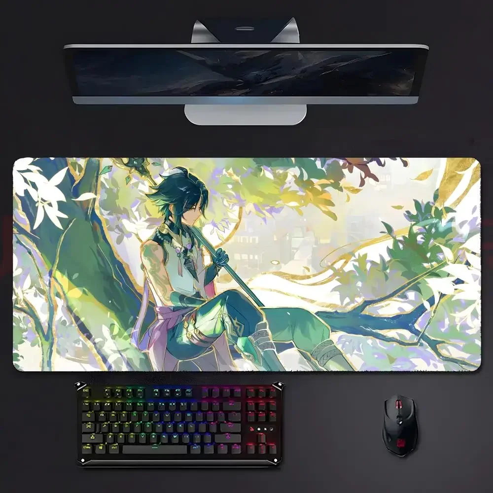 CIFBUY Genshin Impact Xiao Game Mouse Pads, XXL Mousepad, Handsome Anime Character Desk Mat for PC Gaming